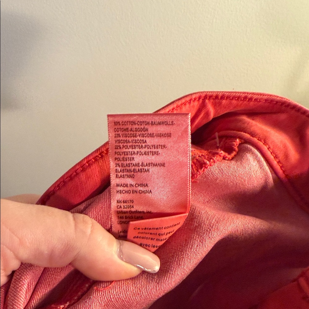 Free People Red Super Flared Pants Size 28 - Picture 10 of 10